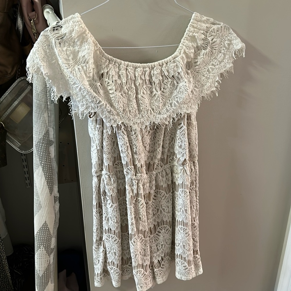 Lace white romper.